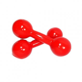 Par de Halteres Emborrachado para Musculação 3kg Vermelho