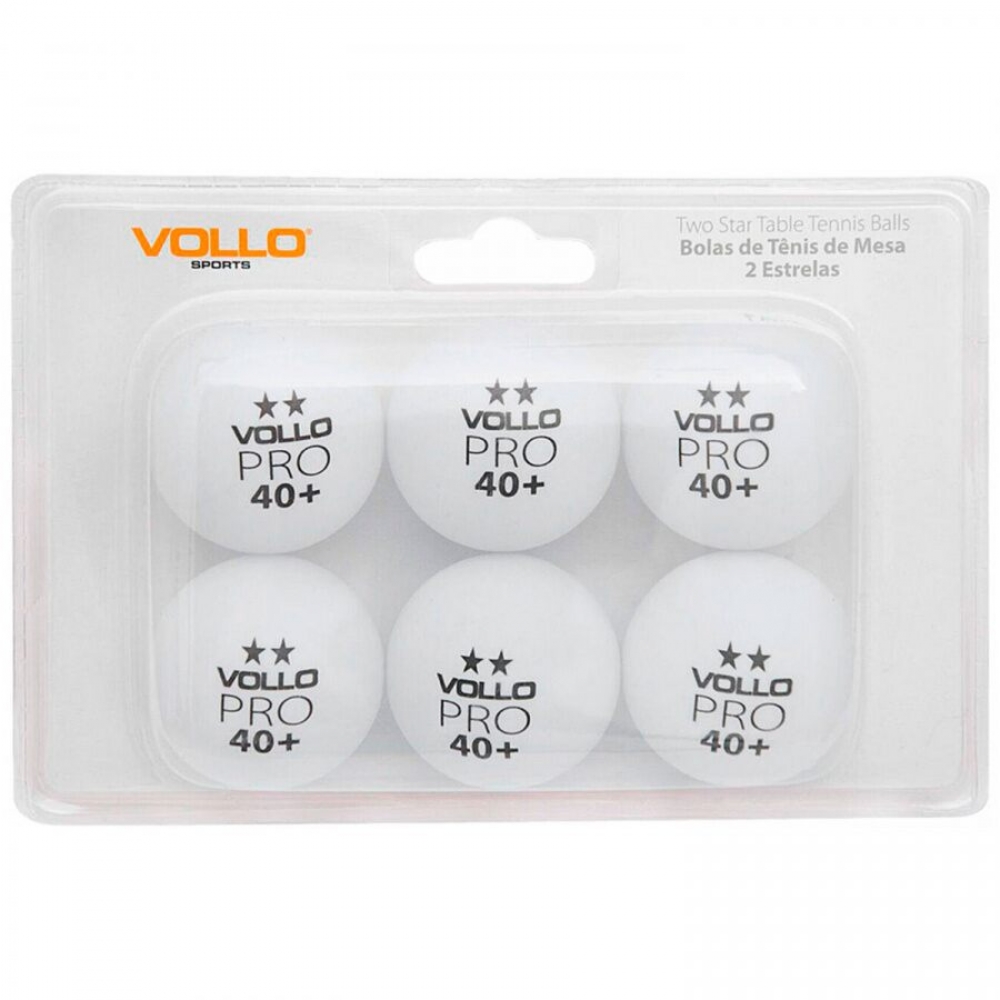 Bola de Tênis de Mesa Vollo com 6 Unidades Branco