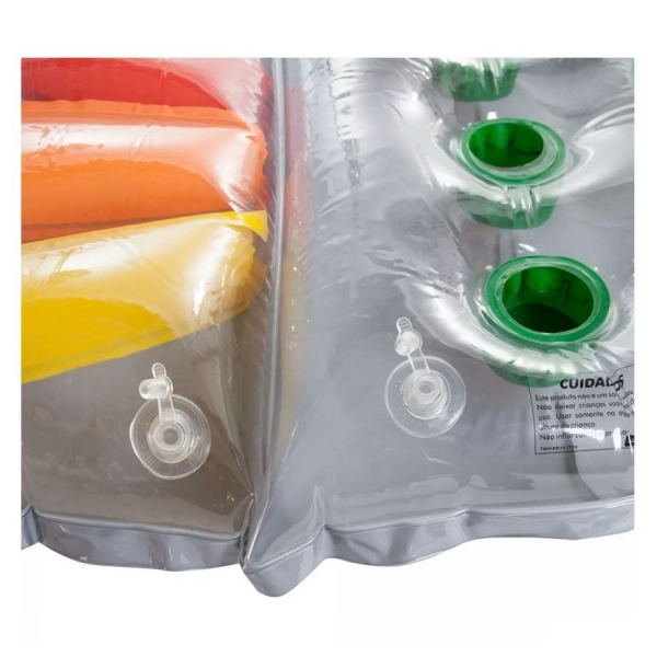 Colchão Nautika Inflável Multi Color Com Travesseiro - Cinza