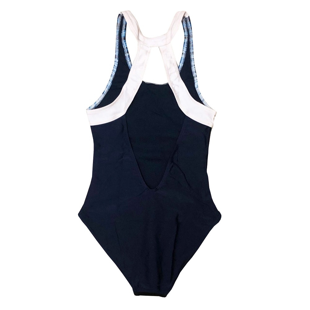 Maiô Maillot Sea Waves Tamanho 38 - Azul/Branco