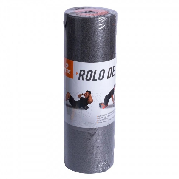 Rolo 3x1 Acte Sports T115, Rolo de Massagem, Rolo com Ranhuras e Bastão de Massagem - Cinza