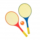 Kit Tênis 2 Raquetes e 1 Bola - Apolo Brinquedos - Amarelo