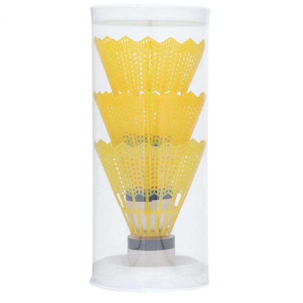 Tubo de Peteca Badminton Hyper com 3 Unidades em Nylon PSC-103 - Amarelo