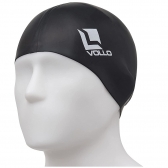 Touca Natação Silicone Vollo Sports Preta - Preto/Branco