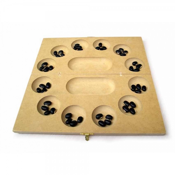 Jogo Mancala em Madeira - Mitra - Marrom
