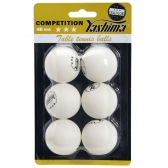 Bola de Tênis de Mesa Yashima 3 Estrelas PVC Com 06 Unidades Branca - Branco