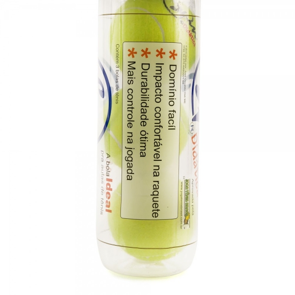 Bola de Tênis Spin Didática Tubo com 3 Unidades - Amarelo