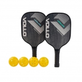 Kit Pickleball Leisure 2 Raquetes 4 Bolas e Bolsa Vollo - Preto