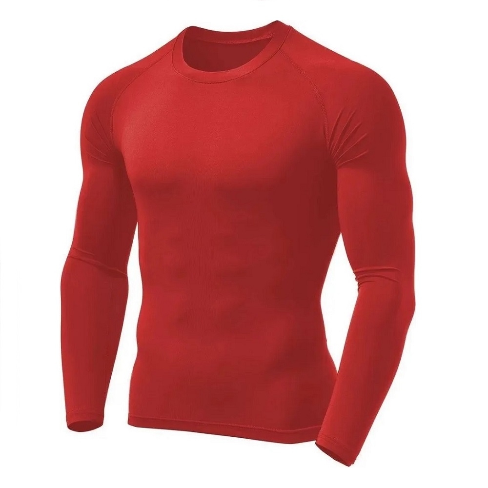 Camisa Segunda Pele com Proteção Solar UV-A e UV-B - Vermelho