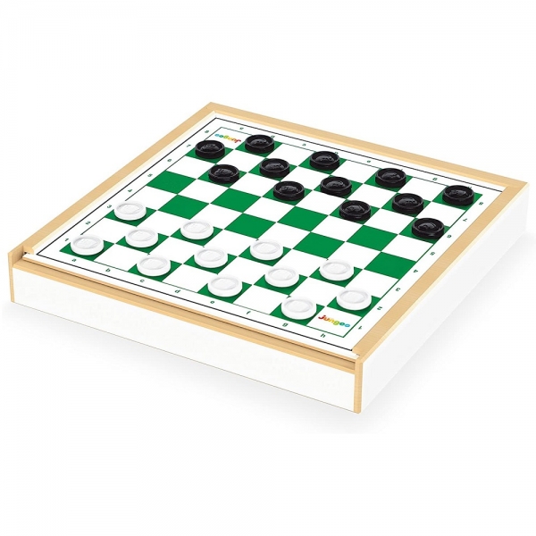 Jogo 4 em 1 Xadrez Ludo Damas Trilha com Estojo Junges - Verde