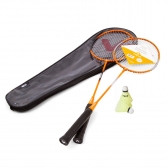 Kit Badminton Vollo com 2 Raquetes 3 Petecas - Laranja