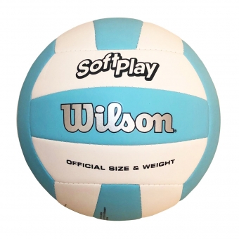 Bola de Vôlei Wilson Soft Play (Celeste e Branco)