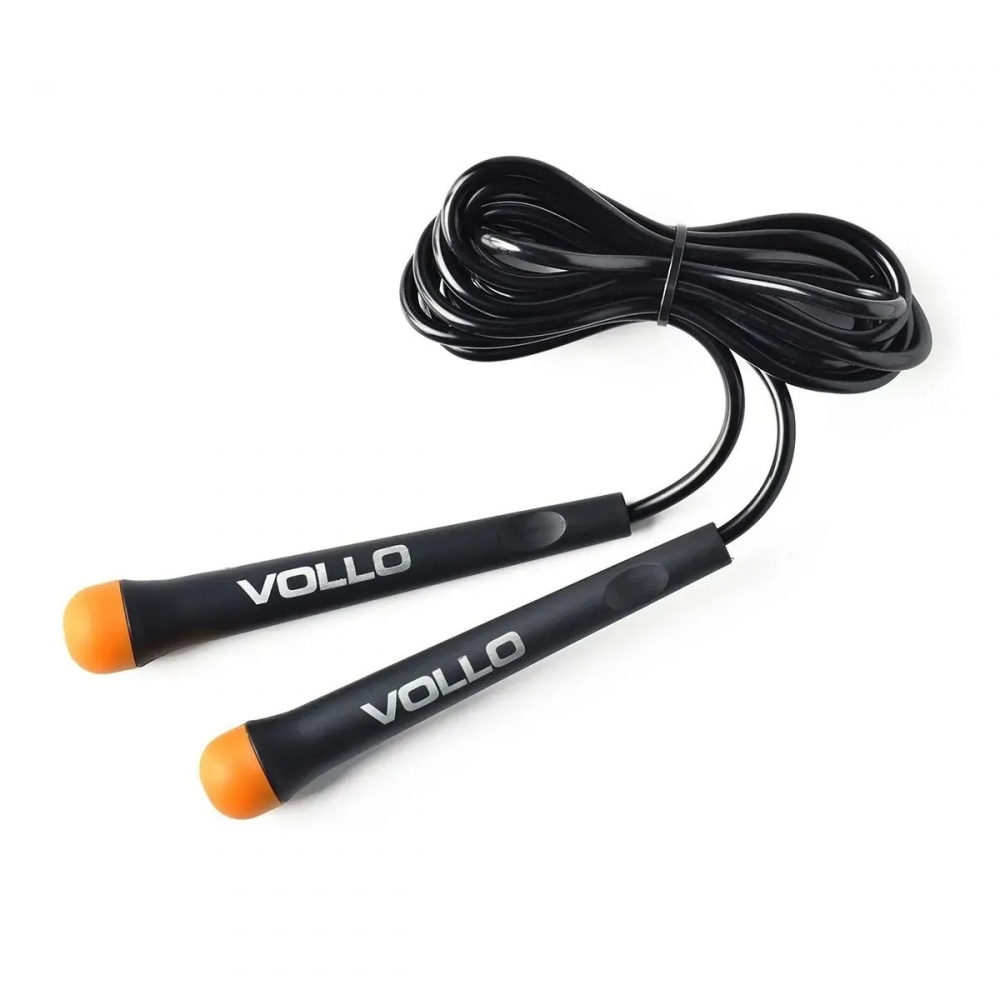 Corda De Pular Ajustável Vollo Jump Rope - Preto/Laranja