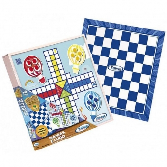 Jogo Damas e Ludo Xalingo em Madeira Reflorestada