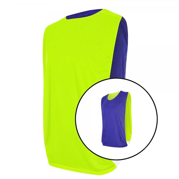 Kit com 10 Coletes Dupla Face TRB Verde Limão e Azul - Verde/Azul