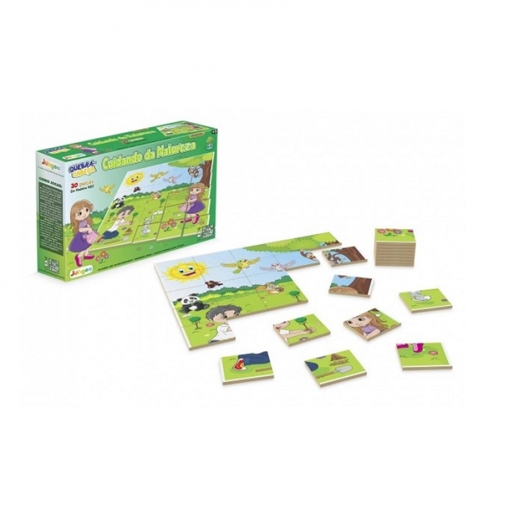 Quebra-Cabeça Junges Cuidando da Natureza - Verde