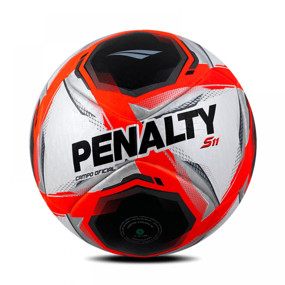 Bola Futebol de Campo Penalty S11 R1 XXV - Branco/Vermelho