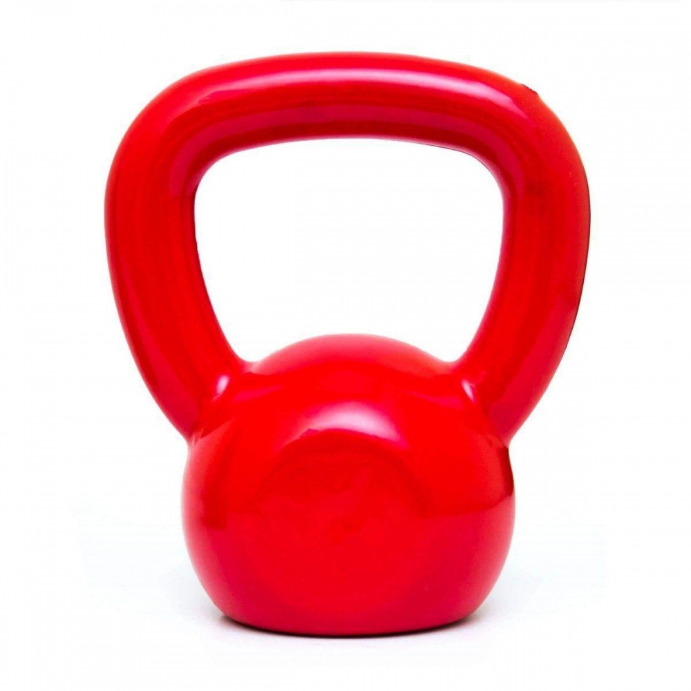 Kettlebell 10KG Emborrachado Vermelho - Vermelho/Branco