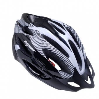 Capacete Ciclismo Mtb Com Led Sinalizador Preto/Branco - Element