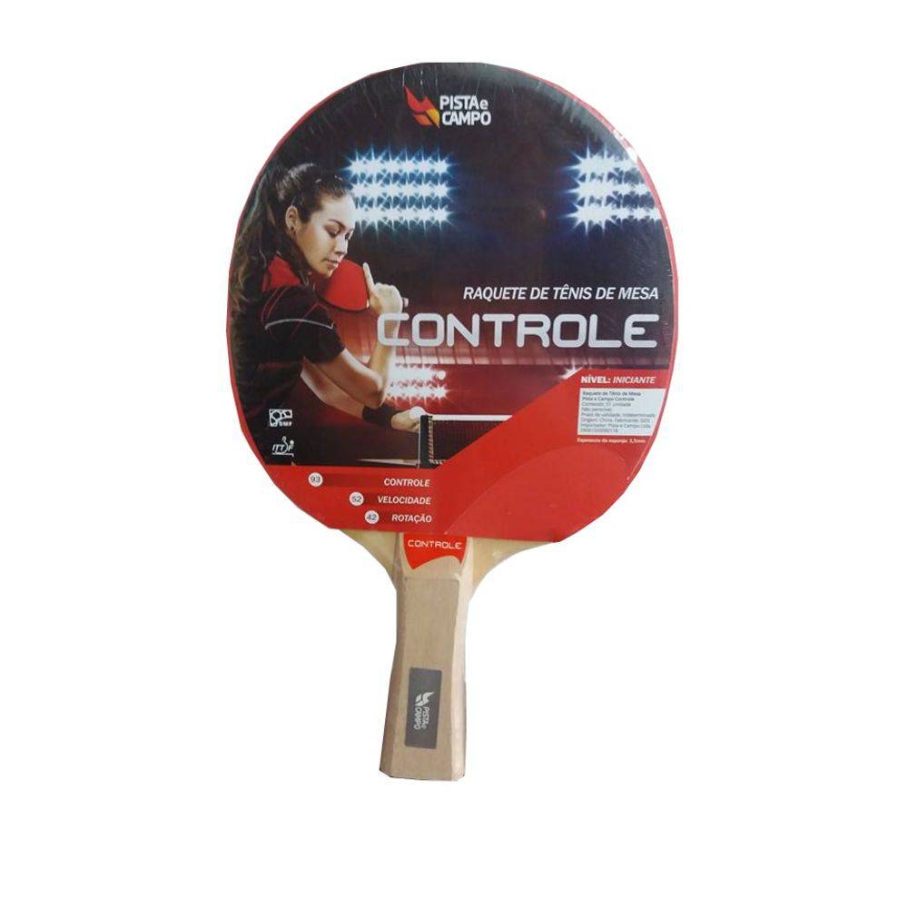 Raquete Tênis de Mesa Controle Pista e Campo - Vermelho