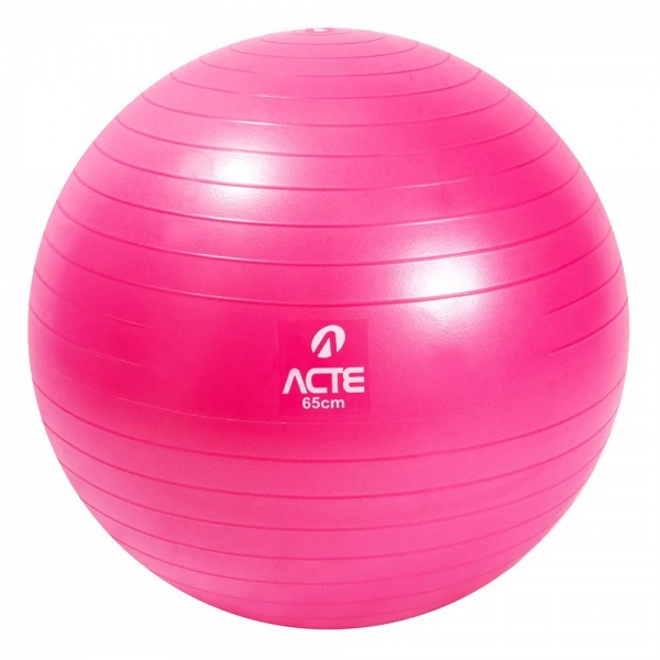 Bola De Ginástica 65Cm Com Bomba De Ar - Acte - Rosa