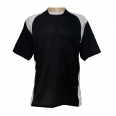 Kit com 16 Camisas TRB Preto/Branco e 16 Calções Brancos - Preto/Branco