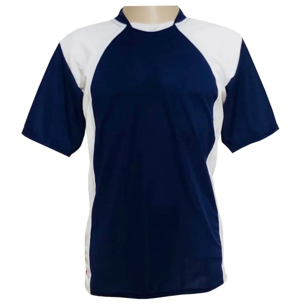 Jogo de Camisa TRB 20 de Linha e 1 Goleiro Azul Marinho/Branco - Azul Escuro/Branco