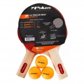 Kit Tênis de Mesa Effect II 2 Raquetes e 3 Bolas - Poker - Preto