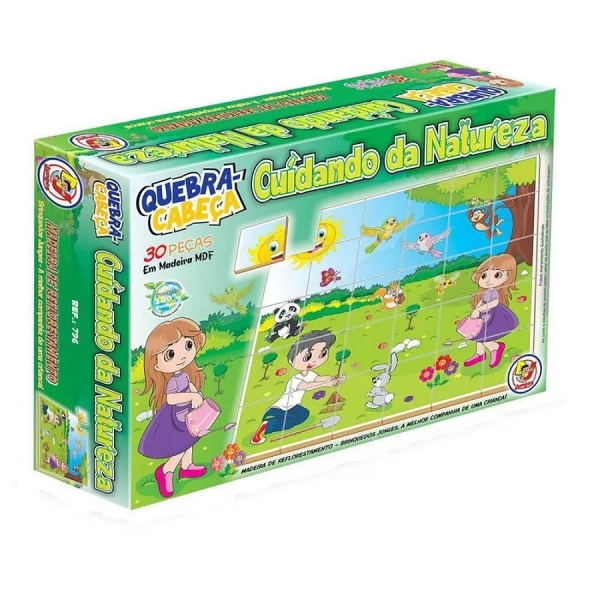 Quebra-Cabeça Junges Cuidando da Natureza - Verde