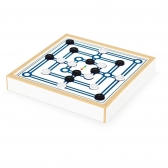 Jogo Damas e Trilha Junges Tabuleiro Estojo Madeira - Verde/Azul