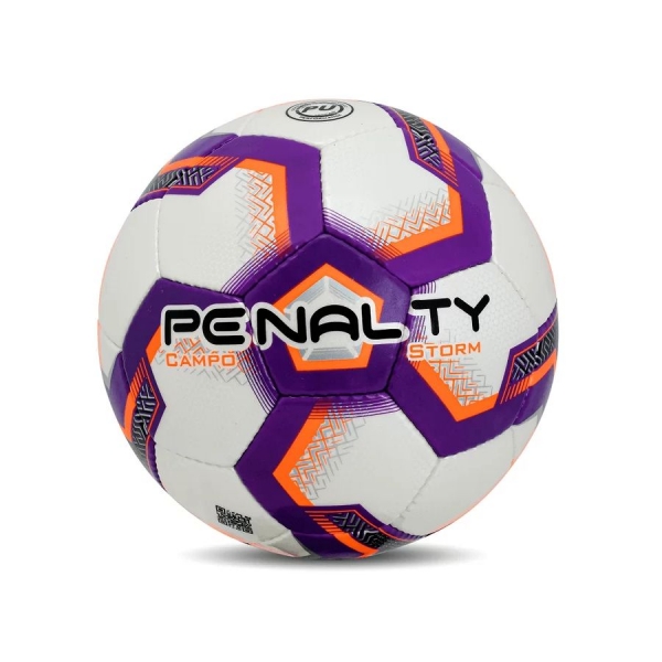 Bola Futebol de Campo Penalty Storm Costurada XXIII Roxo - branco/roxo