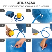 Bola de Ginástica e Pilates Muvin 55cm Azul - Azul
