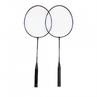 Kit Badminton Gold Sports 2 Raquetes e 2 Petecas Azul