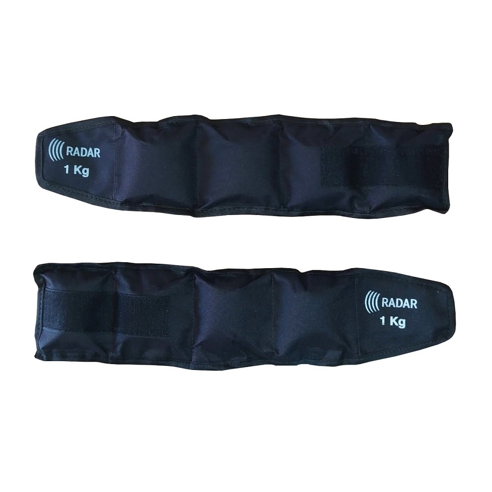 Par de Tornozeleira Caneleira de 1KG Profissional Reforçada - Preto