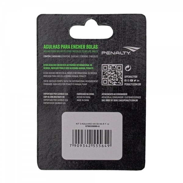 KIT 3 AGULHAS PENALTY - Cinza