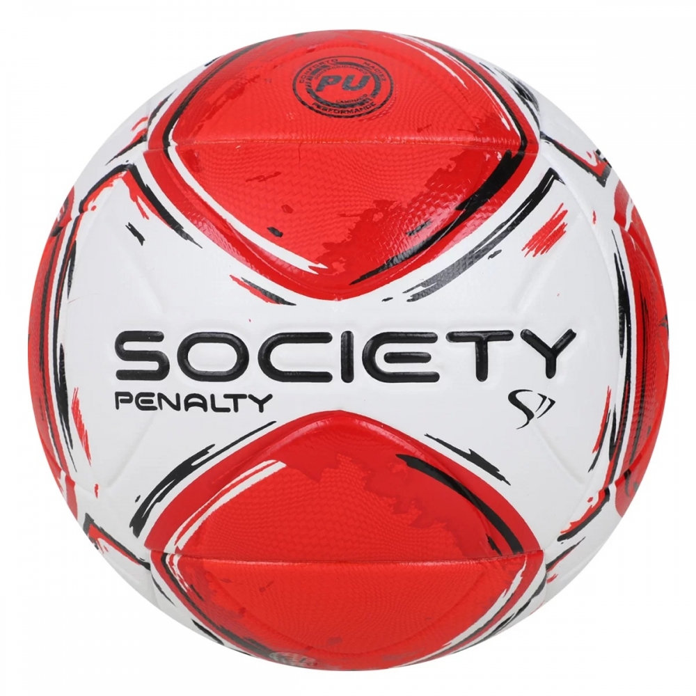 Bola Society Penalty S11 R2 XXIV Branco/Vermelho - Branco/Vermelho