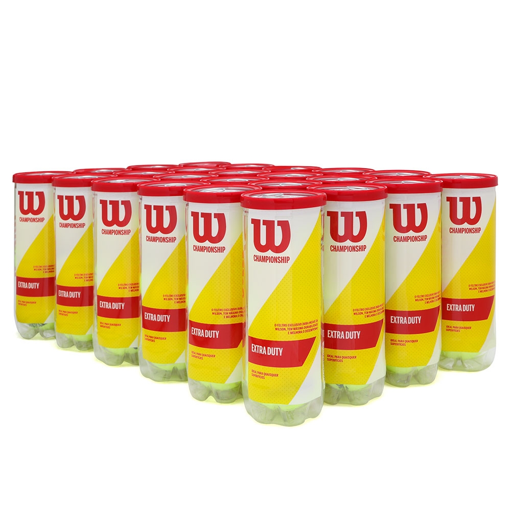 Bola de Tênis Wilson Championship - Caixa com 24 Tubos - Amarelo