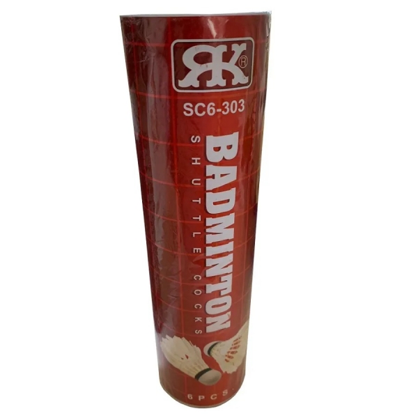 Tubo de Peteca Pena para Badminton com 6 Unidades - Branco