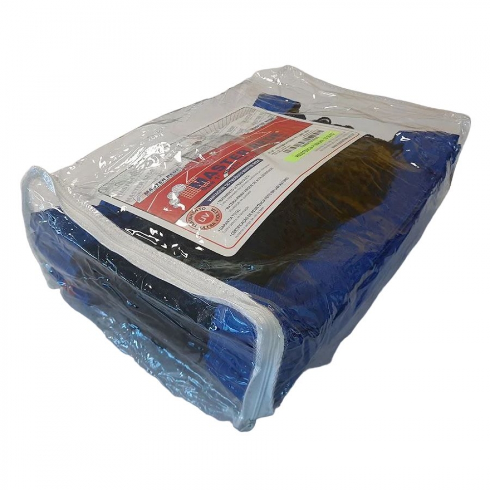 Rede Beach Tennis Oficial 4 Faixas Azul - Master Rede - Azul/Preto