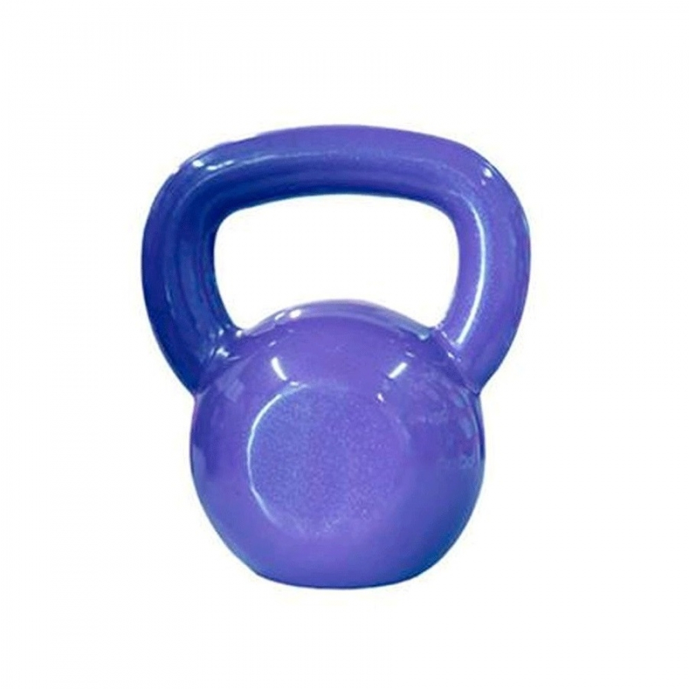 Kettlebell 12KG Emborrachado Roxo - Roxo/Branco