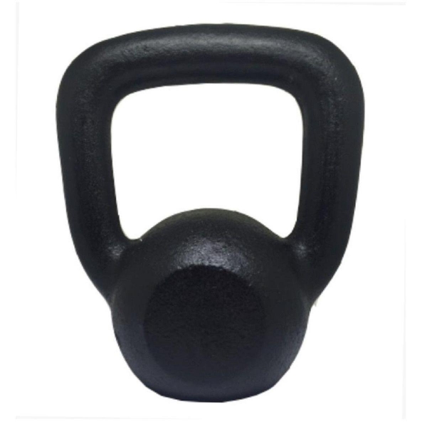 Kettlebell 6Kg de Ferro - Preto/Branco