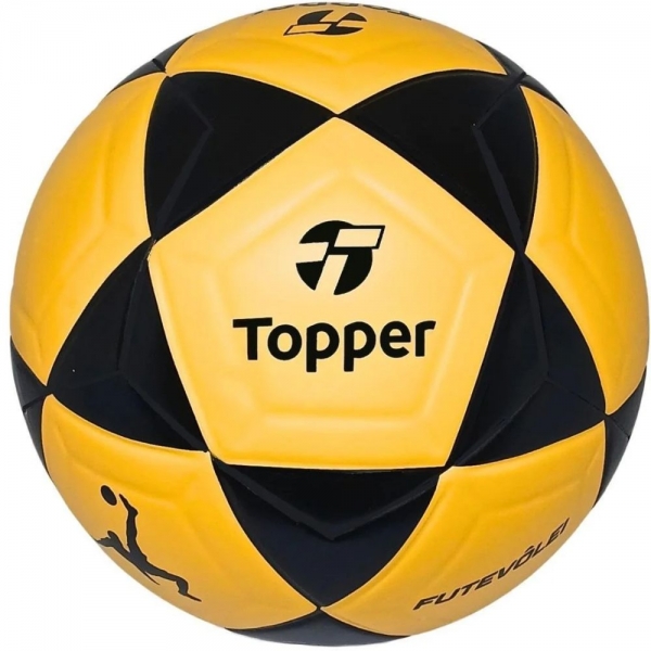 Bola de Futevôlei Topper R1 Oficial - Amarelo e Preto - Amarelo/Preto