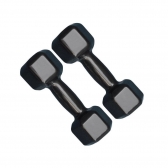 Par de Halter Sextavado Emborrachado 8kg - Preto - Preto