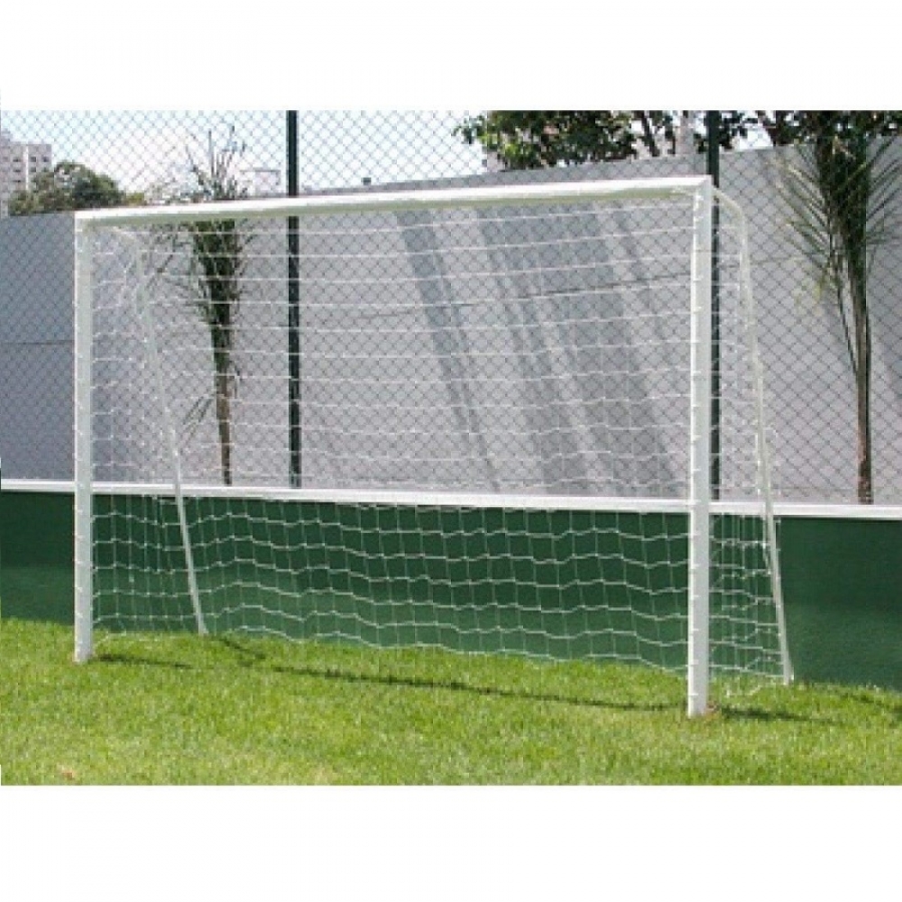 Par de Rede Futebol Society 5 Metros Fio 2 Nylon - Master Rede - Branco