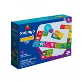 Jogo de Dominó - Madeira - Figuras e Palavras - 28 Peças - Xalingo - Azul