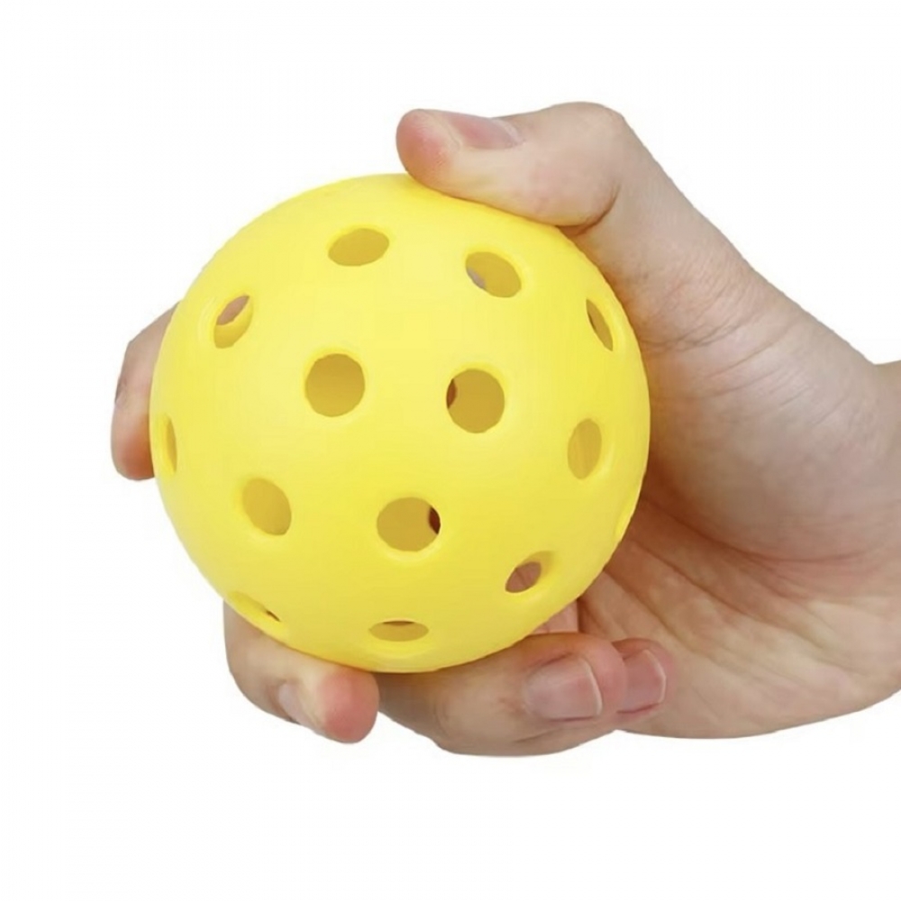 Bola De Pickleball Amarela De 40 Buracos - Kit com 4 bolas - Amarelo