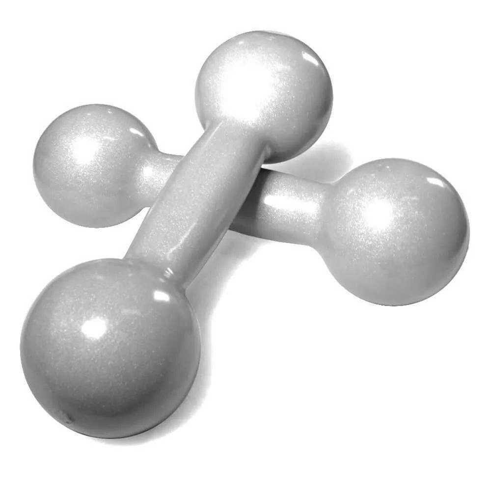 Par de Halteres Emborrachado para Musculação 8kg Cinza - Cinza/Branco
