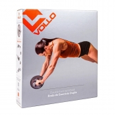 Roda de Exercício Abdominal Dupla Vollo - Cinza