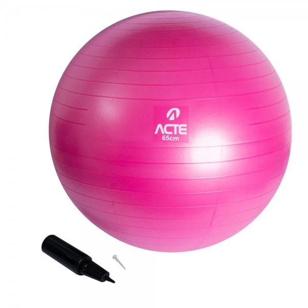 Bola De Ginástica 65Cm Com Bomba De Ar - Acte - Rosa