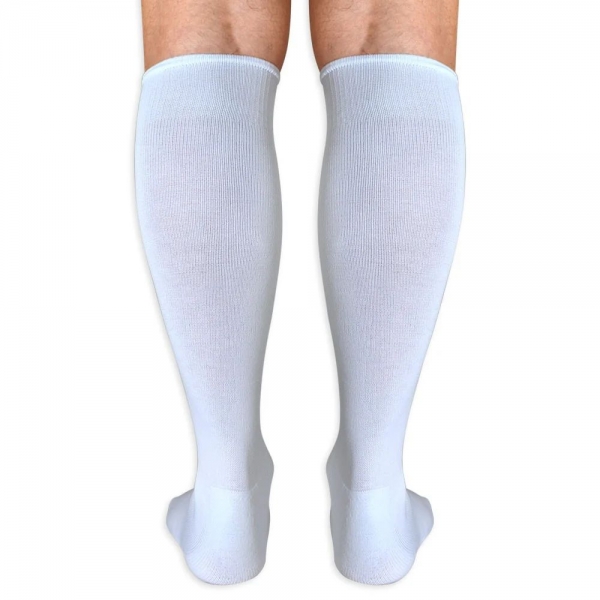 Kit 15 Pares Meião Branco Futebol Adulto Reforçado - TRB - Branco